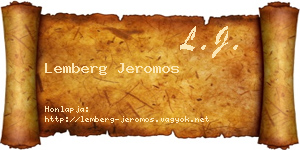 Lemberg Jeromos névjegykártya